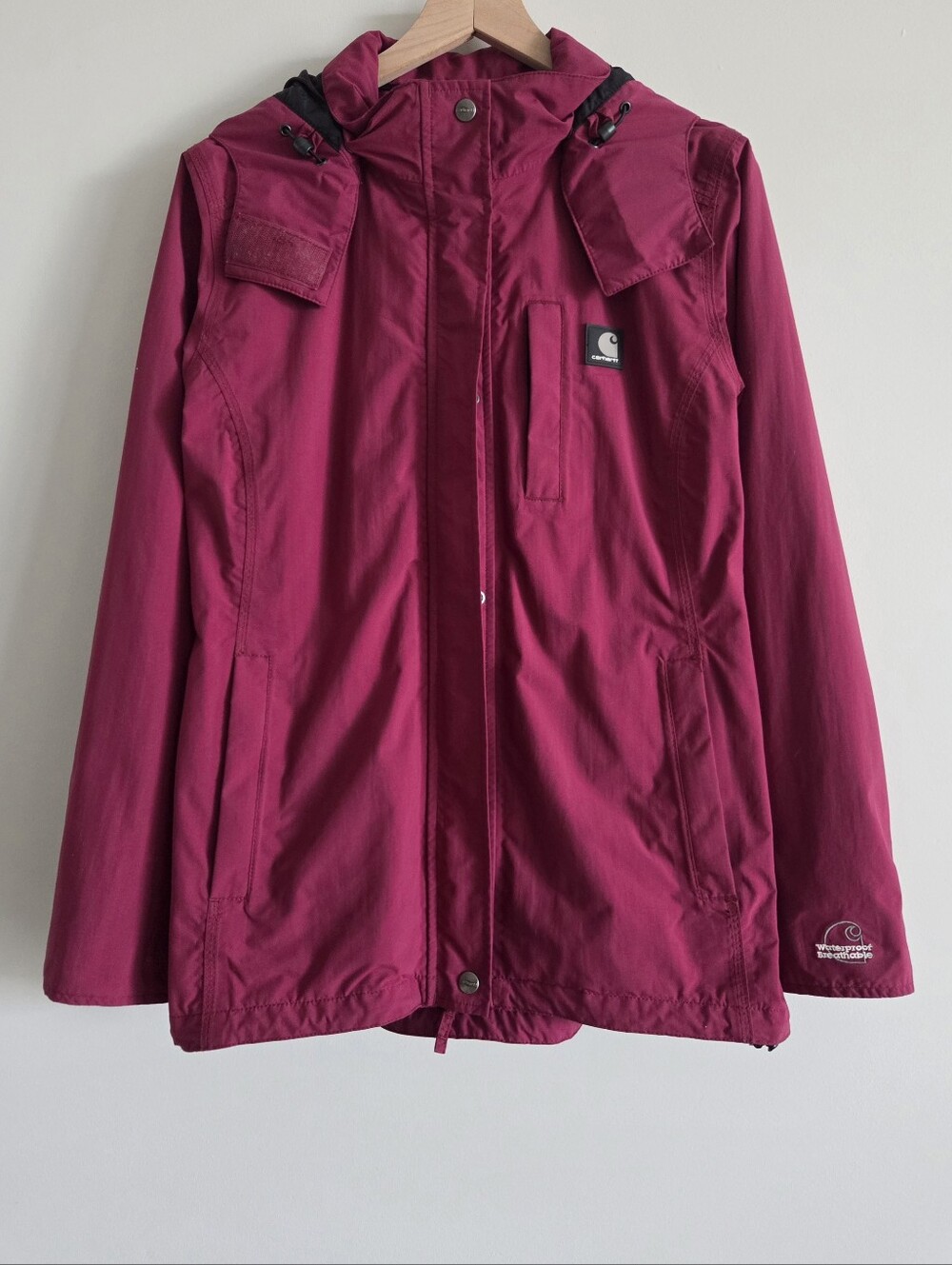 Carhartt Cascade Merlot Waterproof Hooded Rain Jacket Womens Size Medium